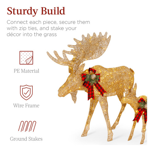 Set De Decoración De Patio Navideño Best Choice Moose Family