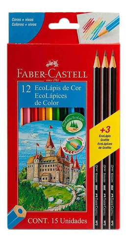 Imagen 1 de 3 de Lapices De Colores Faber Castell X12 Largos Clasico Planeta 
