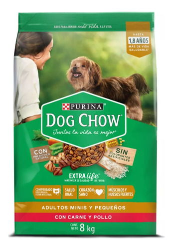 Alimento Seco Perro Dog Chow Adulto Raza Pequeña Carne 8kg