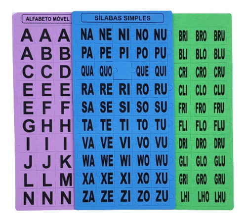 E.v.a Infantil Alfabeto Móvel E Silabas 325 Letras