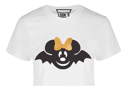 Playera Crop Top Minnie Y Mickey Edición Halloween