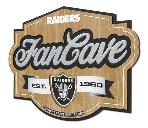 Letrero Madera Fan Cave 3d Sign Raiders