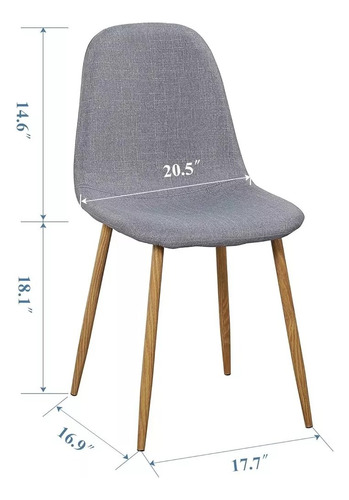 Pack 4 Sillas Milano Tela Lino
