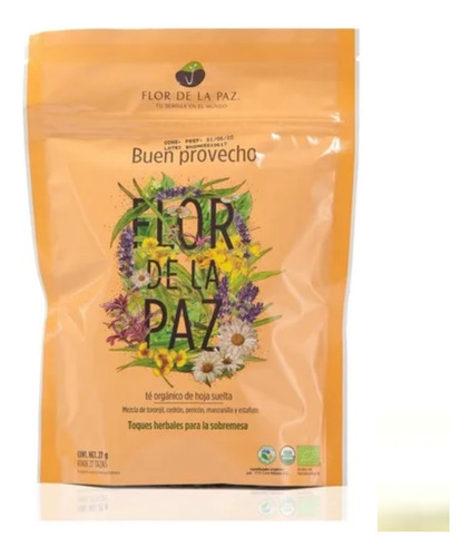 Té Disgestivo Flor De La Paz Organico Hoja Suelta  27 G 