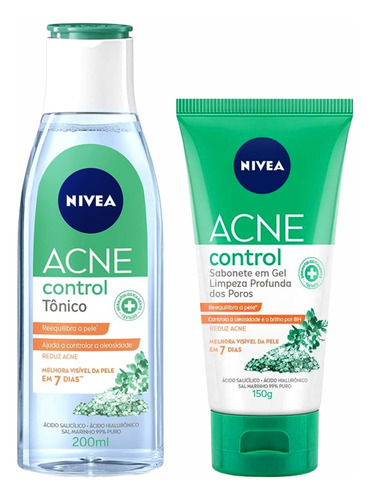 Nivea Acne Control Tônico Facial 200ml E Sabonete Gel 150ml Tipo De Pele Oleosa