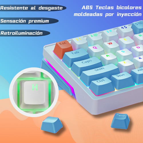 Teclado Mecánico Gasket Zifriend 60% Rgb 5-pin Hotswap Za63