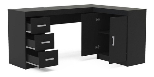 Imagem 2 de 3 de Escrivaninha Politorno Espanha mdp de 116.5cm x 75.5cm x 37.5cm x 151.5cm preto