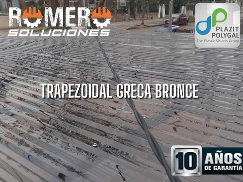 Imagen 6 de 10 de Chapa Policarbonato Trapezoidal Bronce Polygal 4.50 X 1.26