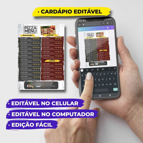 Menu Cardápio Editável Pizzaria - #011