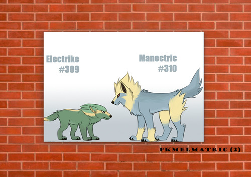 Cuadros Poster Pokemon Electrike Evolucion 50x70 (ric 2)