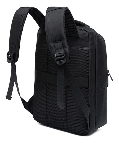 Mochila Executiva Slim Masculina Polo One Notebook Reforçada Cor Preto Desenho Do Tecido Lisa