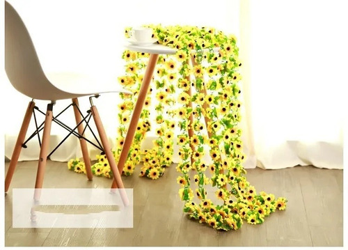 1 Corrente De Girassol Artificial P/decoração Pendente Cor Amarelo