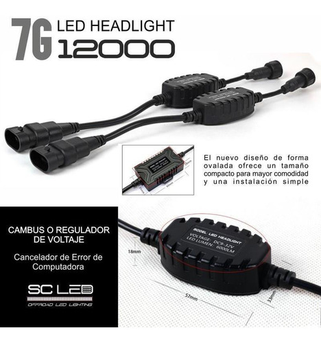 2x Par Bombillo Luces Led 7g Carro/moto 12.000 Lumenes H13