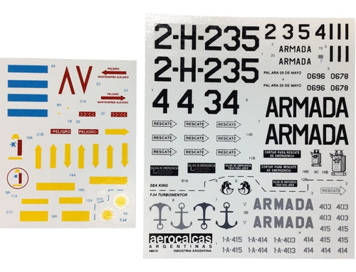 Calcos Armada Argentina Para Sea King Y T34 Turbomentor 1/48