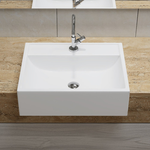 Cuba / Pia De Apoio Semi-encaixe Mo13 Retangular 46cm Branco