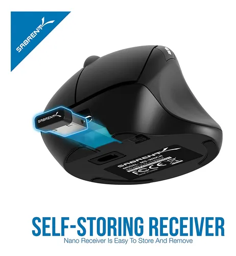 Mouse Inalámbrico Sabrent 4d Recargable Ergonómico (ms-wrch)