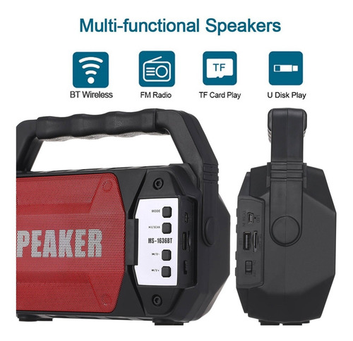 Imagen 7 de 10 de Speaker Parlante Portatil Inalambrico Bluetooth Y Linterna