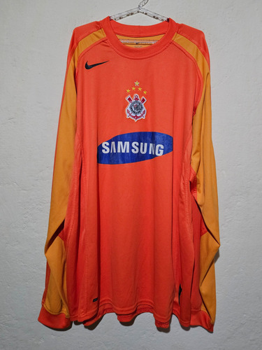 2005 (ggg) Camisa Corinthians Goleiro Samsung 22 Laranja (Usado)