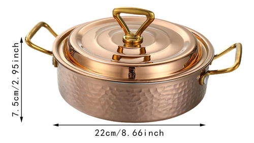 Olla Caliente Martillada, Plato Para Frotar, Olla De 22cm
