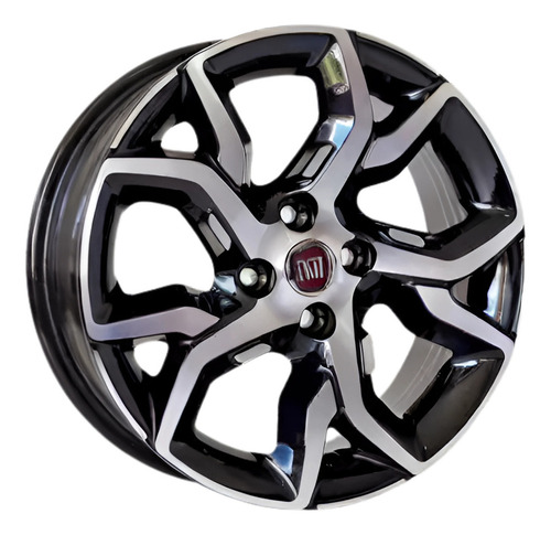 Roda Fiat Argo Aro 14 ( 1 Unidade) + Bico Cor Preto Com Diamantado