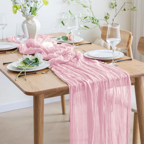 Camino De Mesa Table Runner, De Tela De Gasa Ligera, Con Len