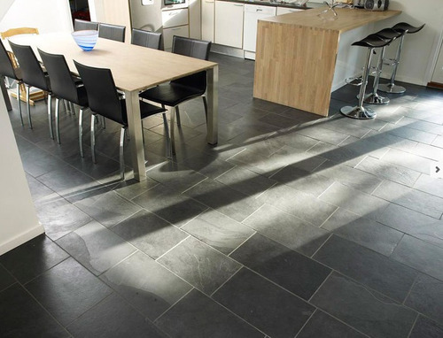 Baldosa De Pizarra Negra Piedra Natural Piso Pared 30x30cm