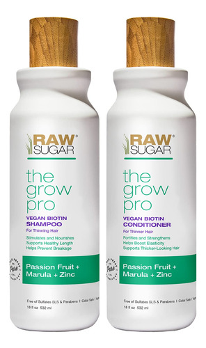 Raw Sugar Grow Pro Hair Care Bundle- Champú Y Acondicionad.