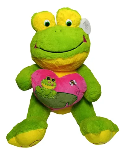Peluche Muñeco Rana Sapo Corazon Rosado 40cm Perfumado