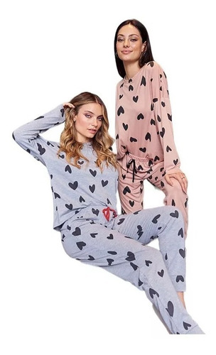 Imagen 5 de 7 de Pijama Mujer Invierno Corazones Jaia