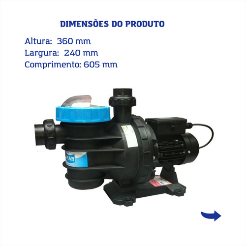 Kit Filtro P/ Piscina Fm-75 + Bomba Bmc-150 1,5 Cv Sodramar