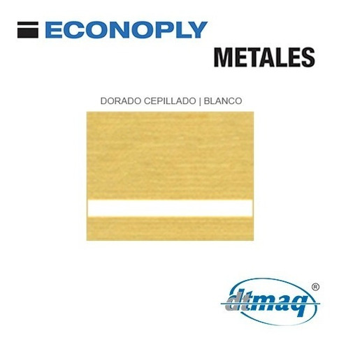 Plancha Placa Laserable Econoply Oro Cepillado  Blanco 60x40