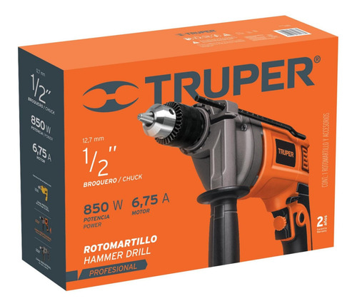 Taladro Rotomartillo Prof. 1/2' 850 W Var. Truper 14659