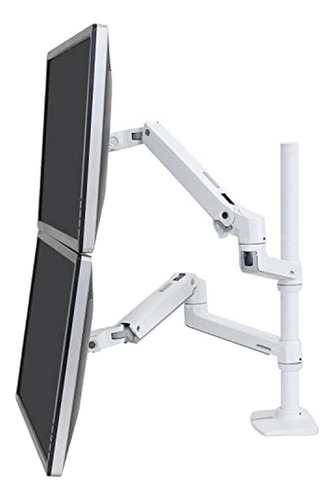 Poste Alto Ergotron Lx Con Brazo De Apilamiento Doble, Blanc