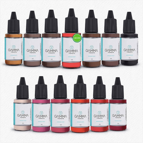 Imagem 1 de 3 de Kit 13 Cores Gamma Pigments - Sobrancelhas E Lábios