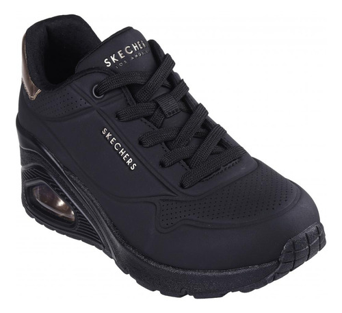 Zapatilla Mujer Uno Wedge Hi Steps Negro Skechers