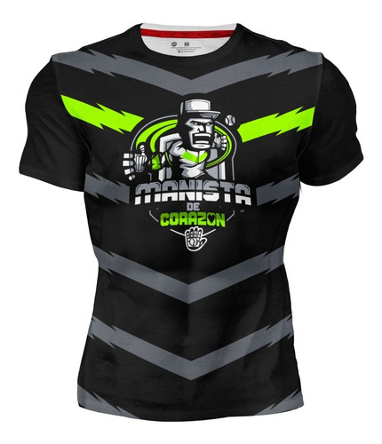 Playera Full Print Manista De Corazón Beisbol Verde Deporte