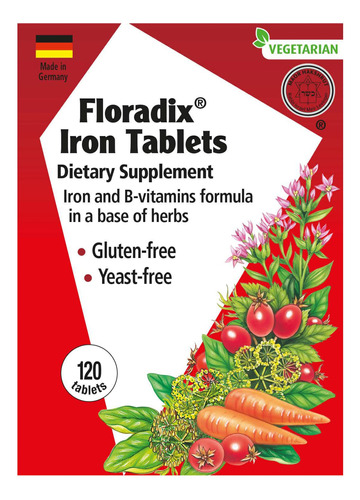 Floradix, Tabletas De Hierro Suplemento Vegetariano Para Apo