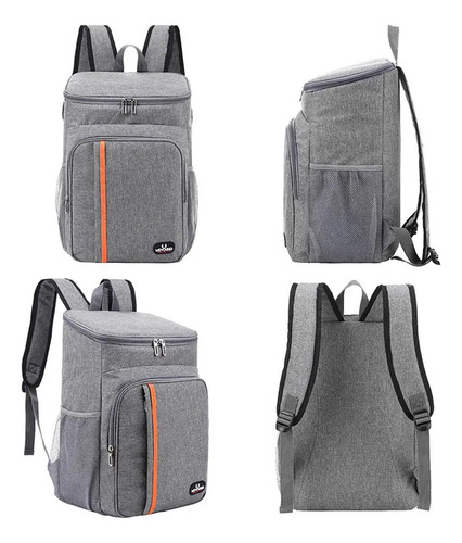 Mochila Térmica Bolsa Grande Para Almuerzo De 18 Litros Color Negro Diseño de la tela Liso