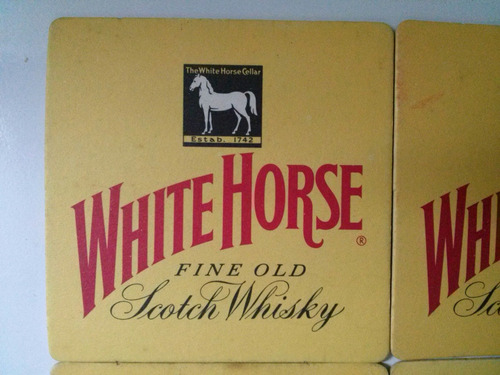 4 Posavasos Whisky White Horse,doble Faz