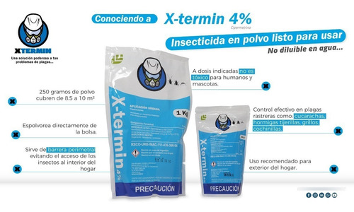 X-termin 3 Sobres 10grms Mata Chinches, Cucarachas, Hormigas