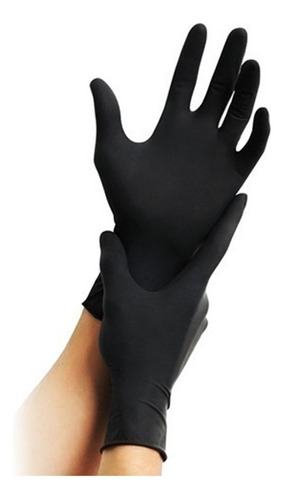 Guantes Nitrilo Medilab Antideslizantes 10x100 Talle M Color Negro
