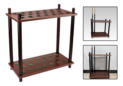 Soporte For Palos De Billar De Madera Maciza, Soporte Para