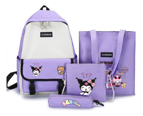 Conjunto De Cuatro Mochilas Kuromi, Bolsa De Almuerzo, Estuc