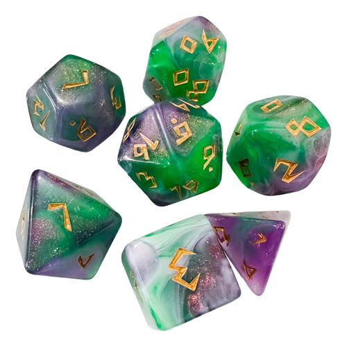 2 Paquete De 2-4 7 Uds Dados Poliédricos D4 D6 D8 2 Piezas
