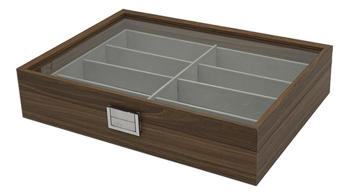 Caja Expositora De Madera De Nogal Para Gafas De Sol Con 8 R