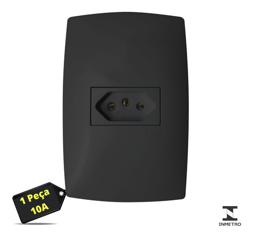 Tomada 10a 4x2 Preto Grafite Home Blux