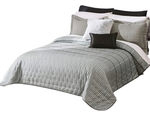 Edredón Neo Gray King Size Captionado Pinsonic Concord Color Gris