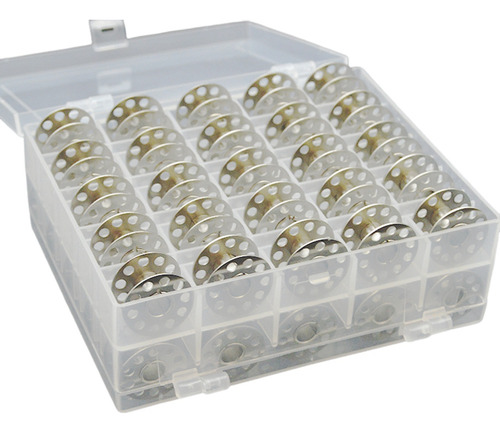 50 Bobinas De Metal Para Máquina De Coser Con Caja De Almace