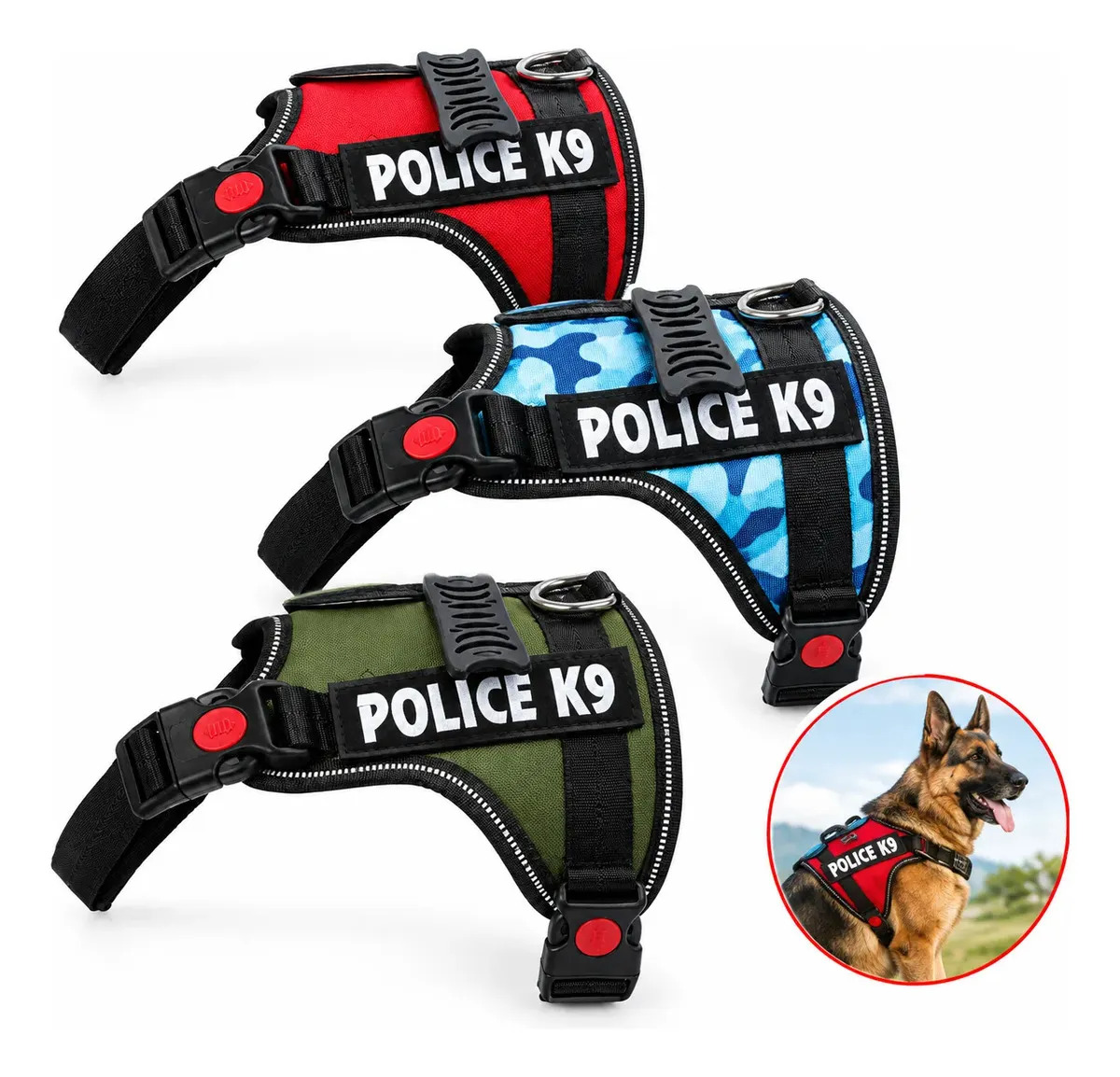 Arnes Pechera Police K9 Reforzado Perros Grandes Talle Xl Color Surtido