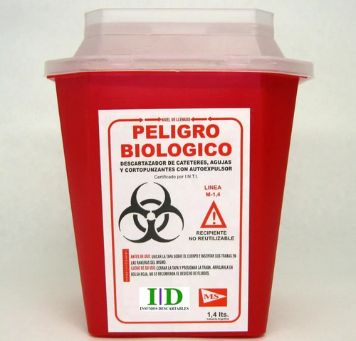 Descartador De Agujas Y Cortopunzantes De 1,4 Litros